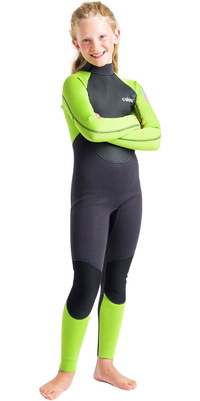 2026 C-Skins Junior Element 3/2mm Back Zip Wetsuit C-EL32STJ - Anthracite / Lime / Multi